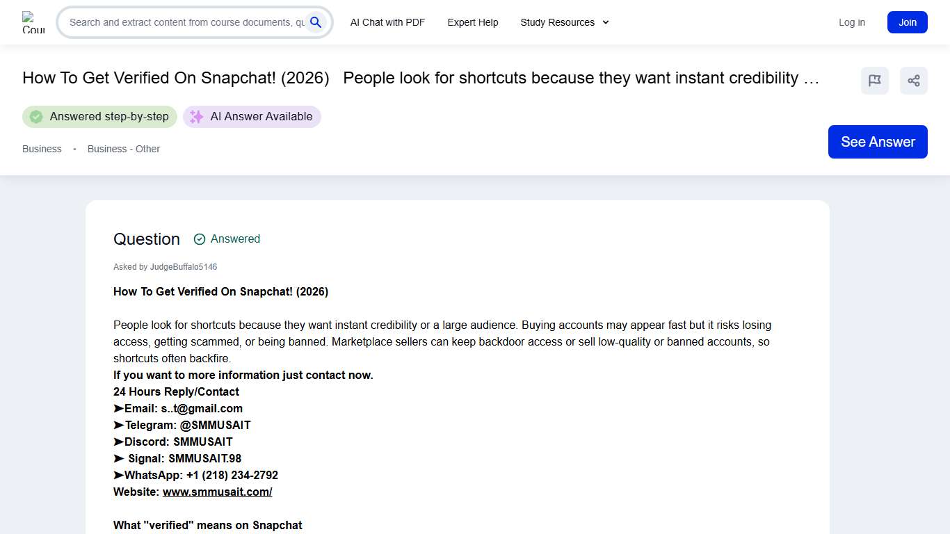 [Solved] How To Get Verified On Snapchat! (2026)   People look for shortcuts because they want instant credibility or a large... Course Hero